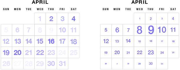 data visualization in calendars