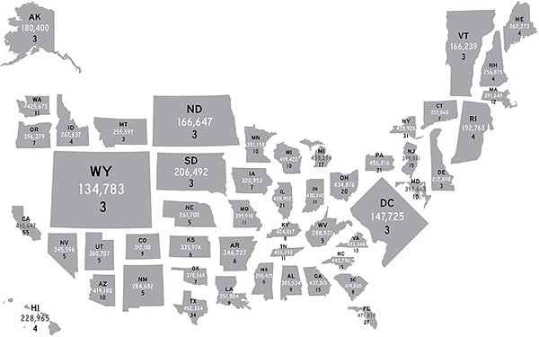 Non-contiguous Cartogram